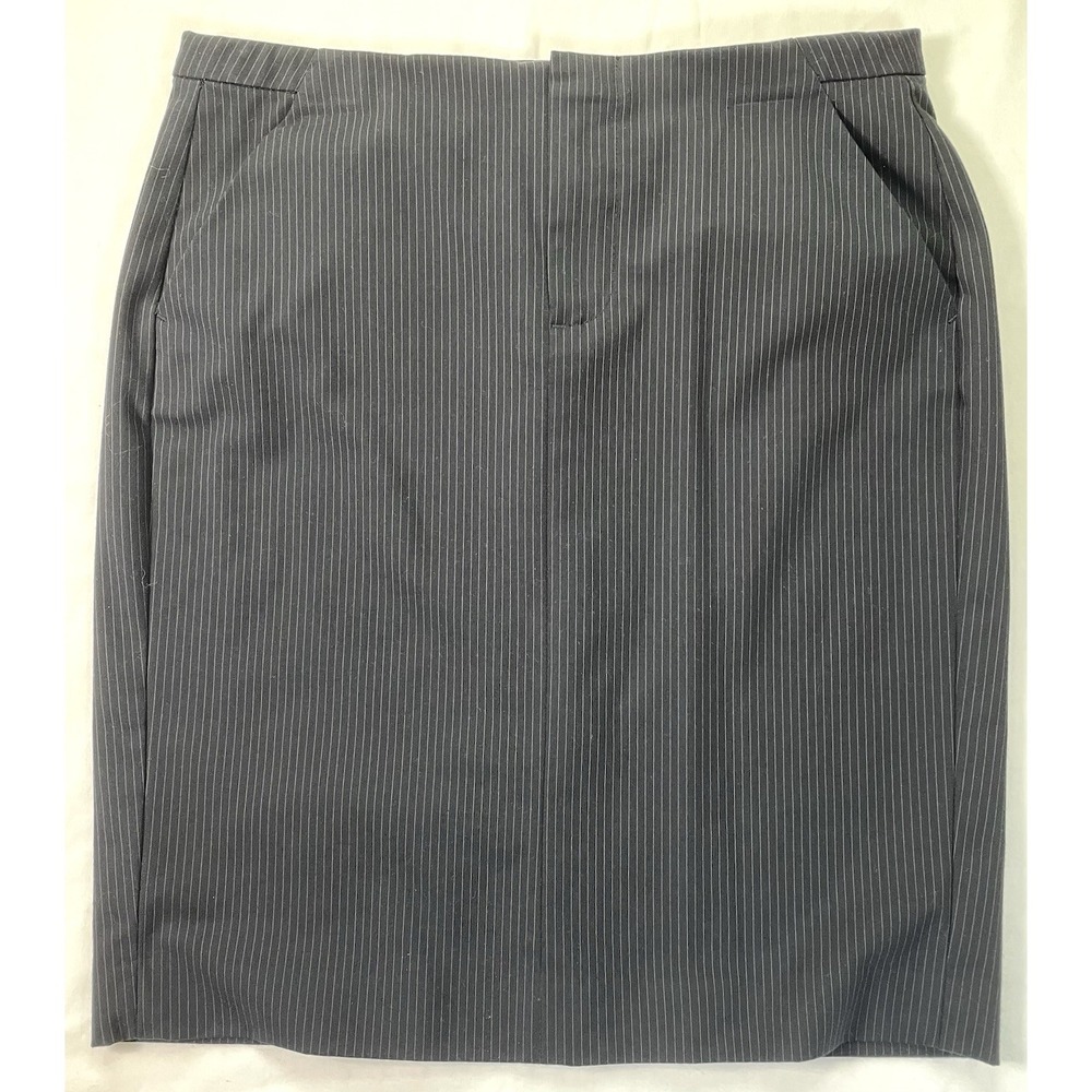 Gap Skirt Womens Size 0 Stretch Gray Pinstripe Straight Business Casual Pockets